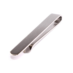 Brushed Silver Round Clasp Tie Bar