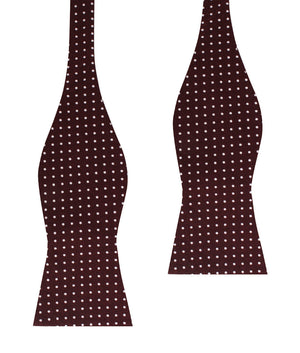 Burgundy Cotton Polkadot Self Bow Tie
