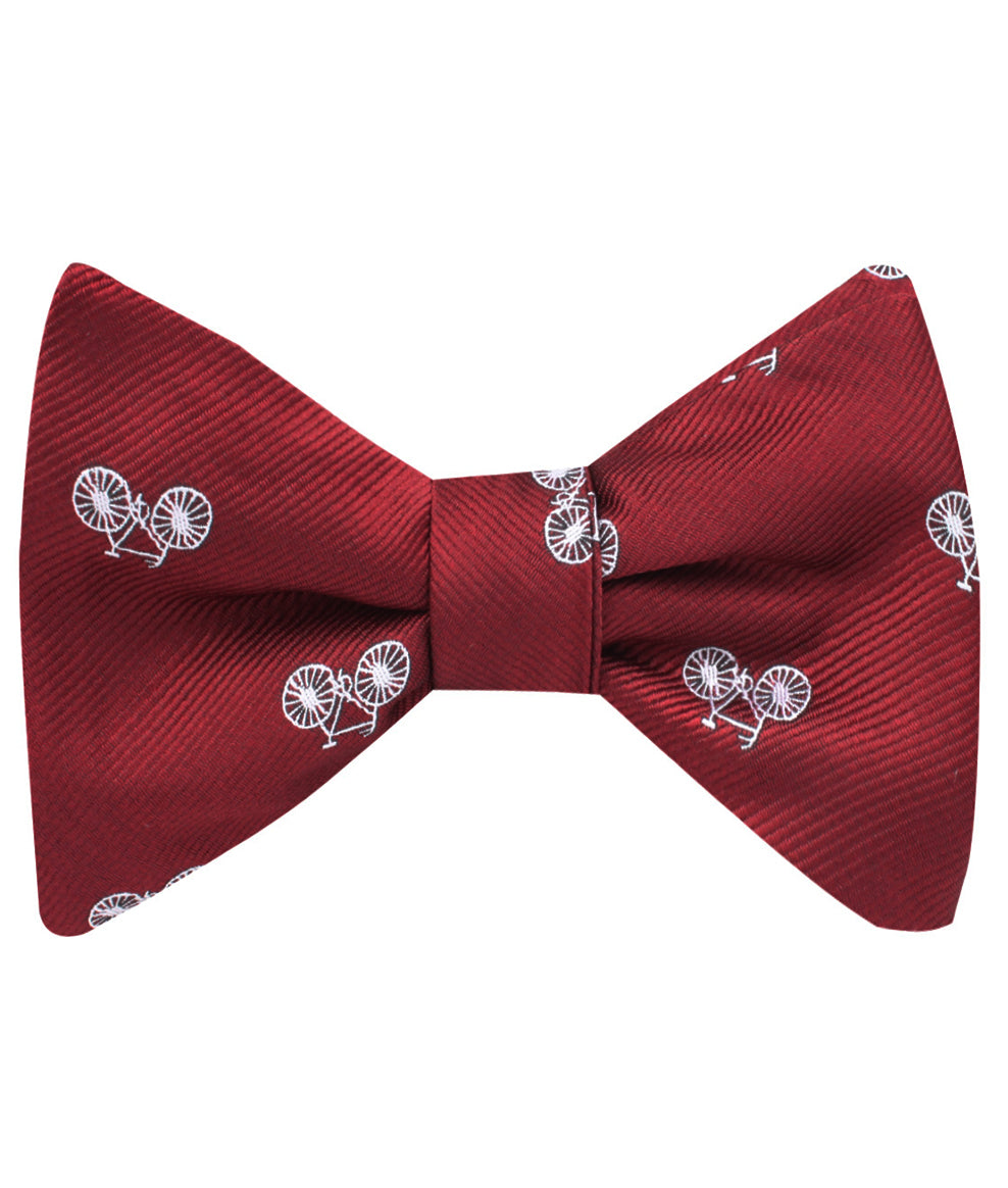 Burgundy French Bicycle Self Tie Bow Tie
