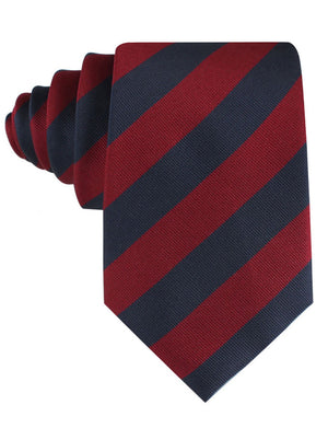 Burgundy & Navy Blue Stripes Tie