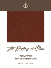 Burnt Golden Brown Linen Y239 Fabric Swatch
