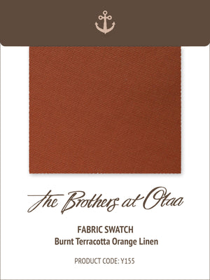 Fabric Swatch (Y155) - Burnt Terracotta Orange Linen