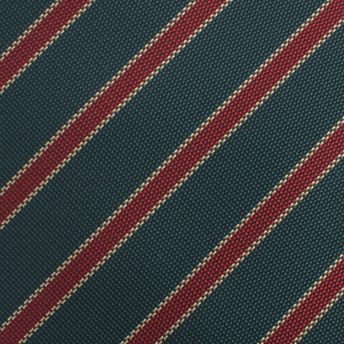 Canterbury Green with Royal Red Stripes Necktie Fabric