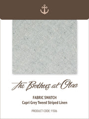Capri Grey Tweed Striped Linen Y306 Fabric Swatch