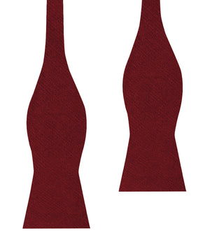 Carmine Burgundy Linen Self Bow Tie