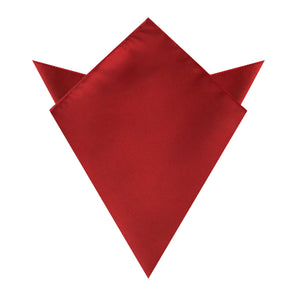 Carmine Red Satin Pocket Square