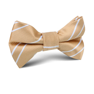 Champagne Gold Double Stripe Kids Bow Tie