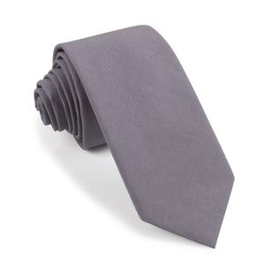 Charcoal Grey Cotton Skinny Tie