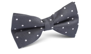 Charcoal Grey with White Polka Dots Bow Tie