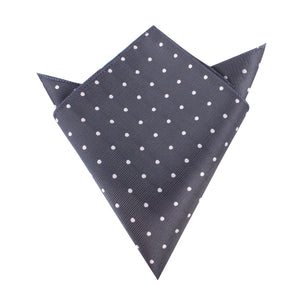 Charcoal Grey with White Polka Dots Pocket Square