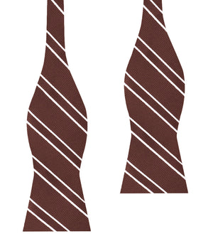 Chocolate Brown Double Stripe Self Bow Tie