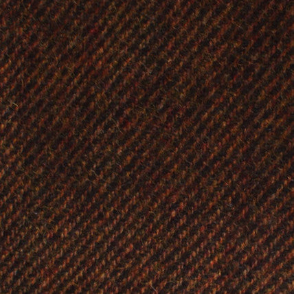Chocolate Brown Striped Wool Fabric Skinny Tie