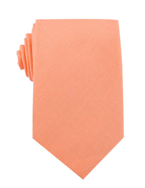Coral Pink Linen Necktie