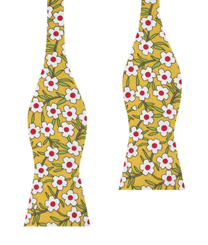 Cuban Marigold Floral Self Bow Tie