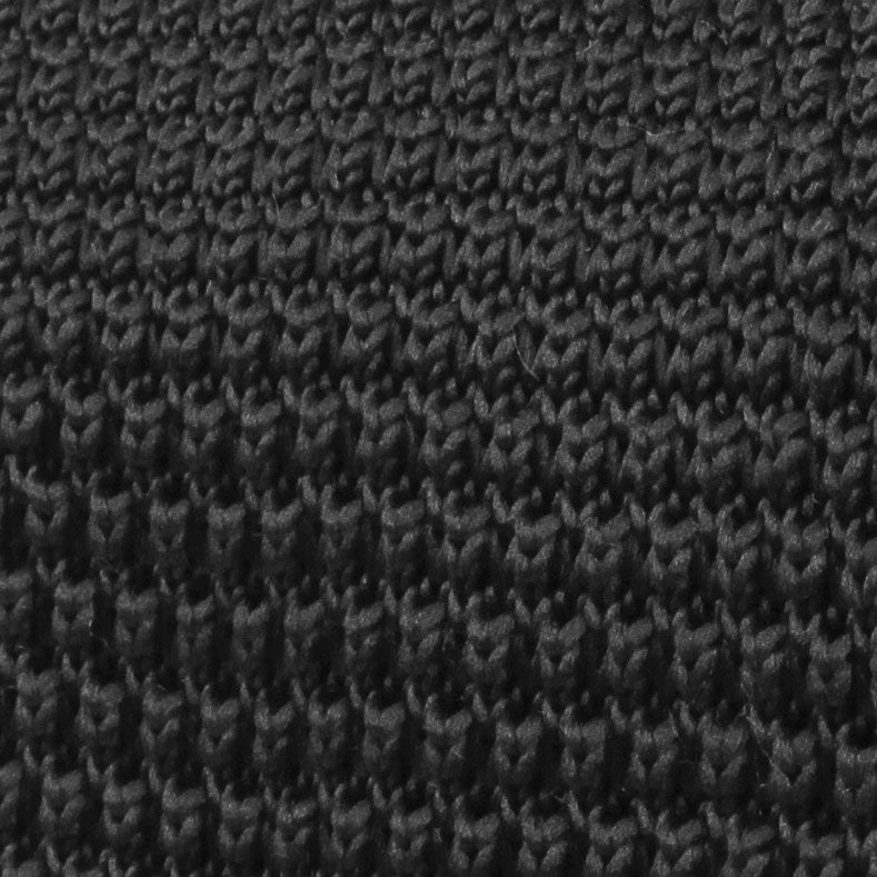 Dark Grey Pointed Knitted Tie Fabric