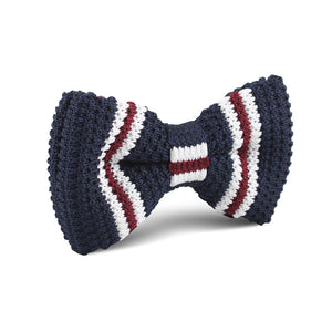 Dark American Navy Blue Knitted Bow Tie