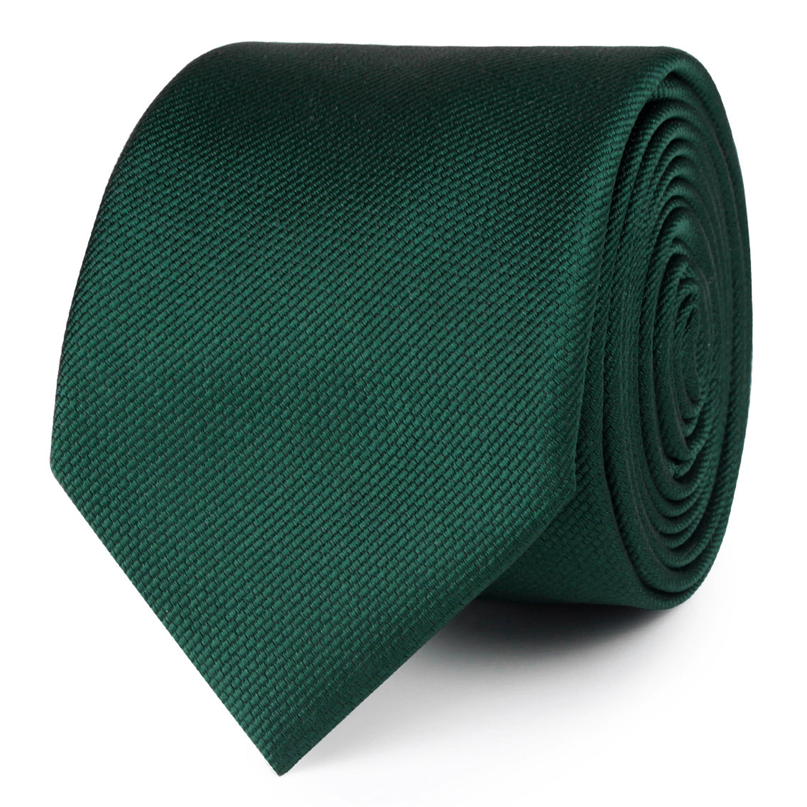 Dark Green Weave Skinny Ties