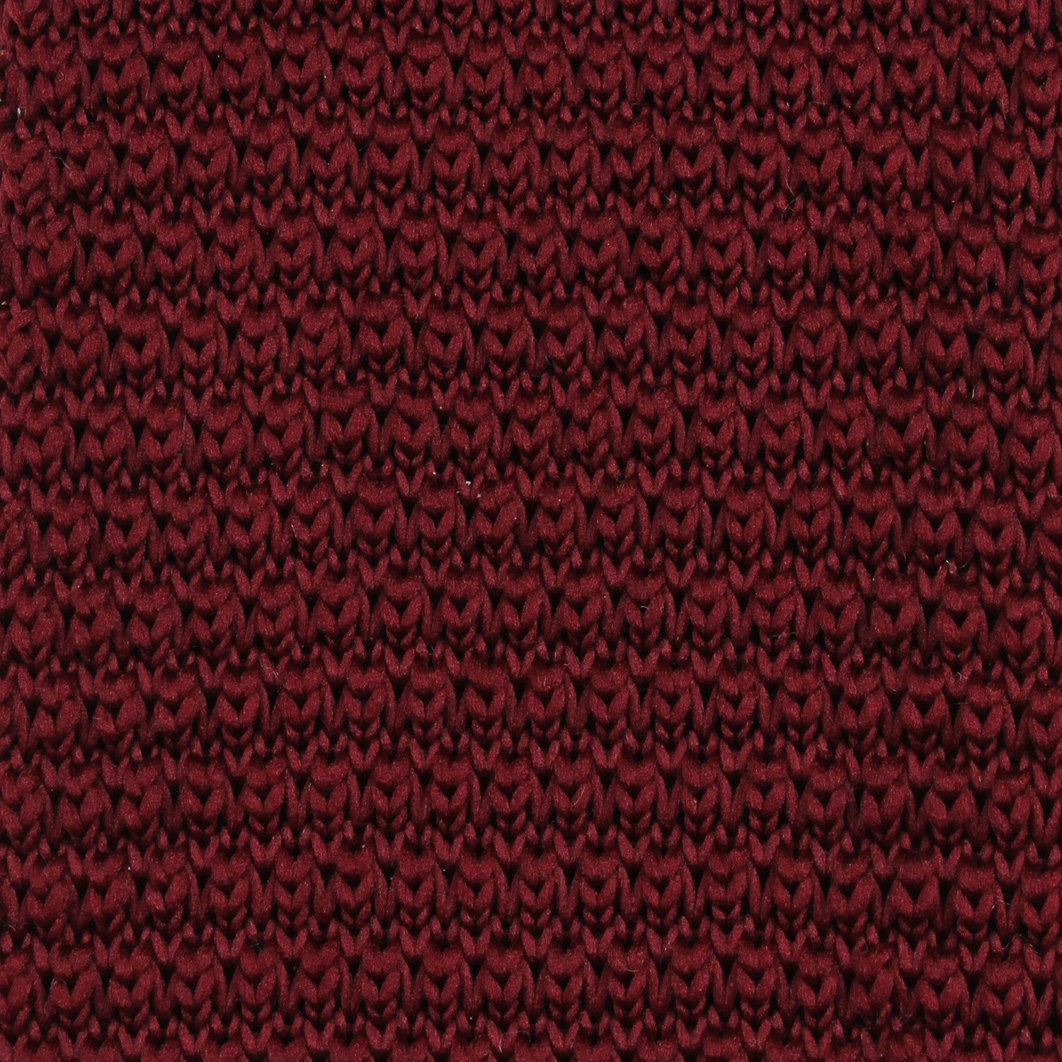 Dark Rosewood Maroon Pointed Knitted Tie Detail View