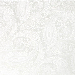 Diamond White Teardrop Paisley Pocket Square Fabric