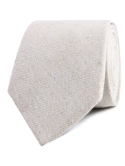 Dry Khaki White Linen Necktie