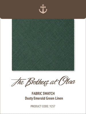 Fabric Swatch (Y257) - Dusty Emerald Green Linen