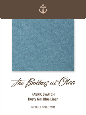 Fabric Swatch (Y181) - Dusty Teal Blue Linen
