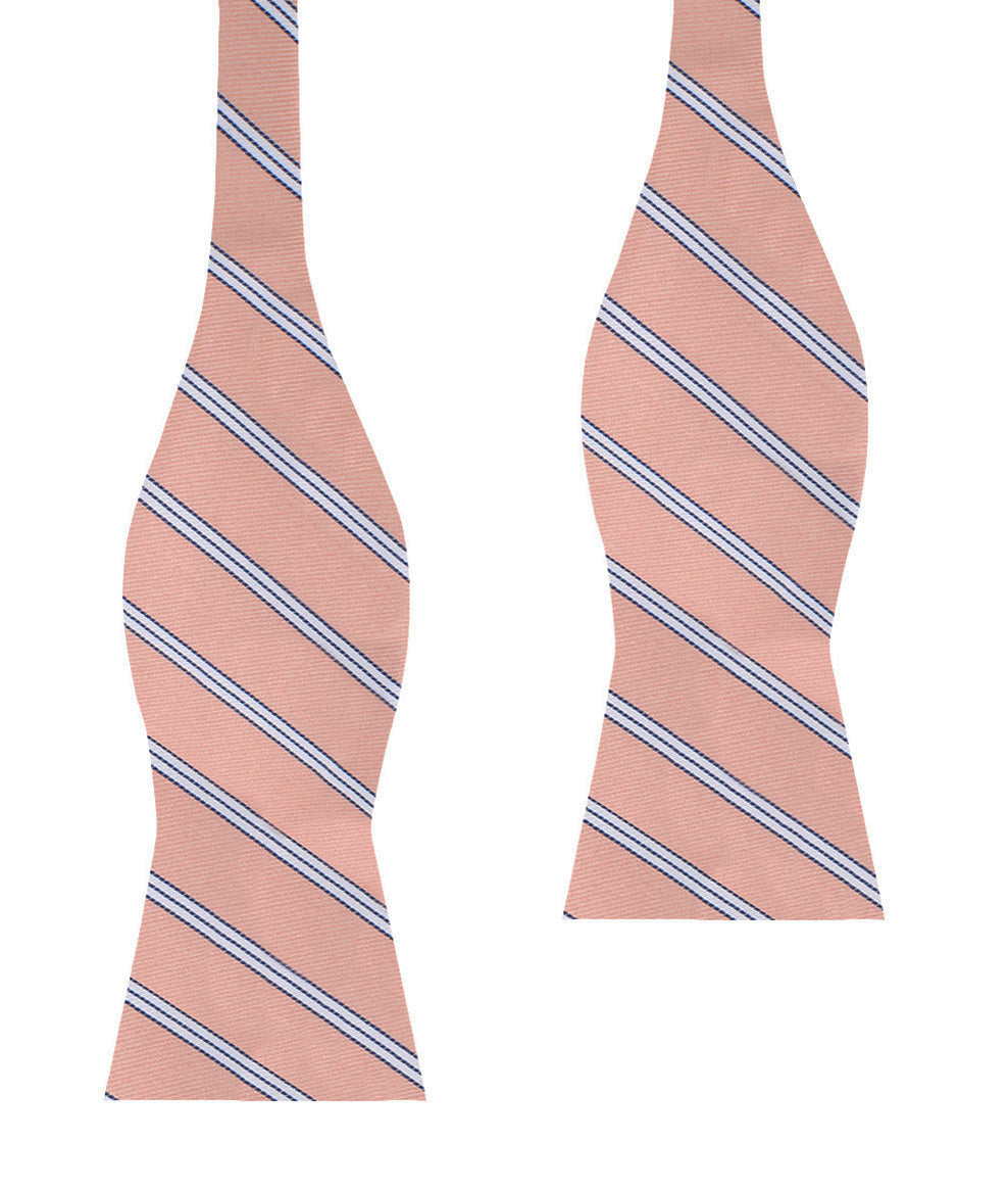 Dusty Peach Copacabana Striped Self Bow Tie