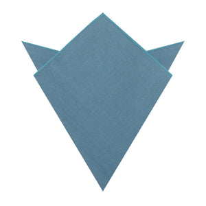Dusty Teal Blue Linen Pocket Square