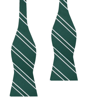 Emerald Green Double Stripe Self Bow Tie
