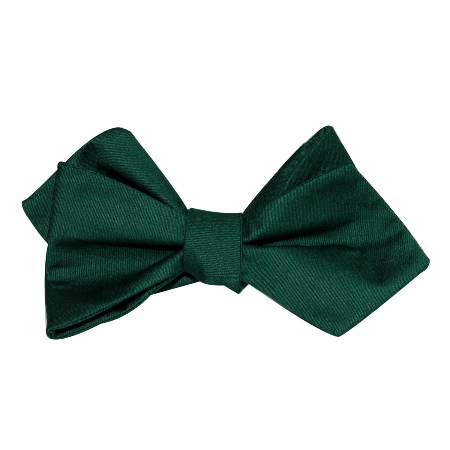 Emerald Green Cotton Self Tie Diamond Tip Bow Tie 1