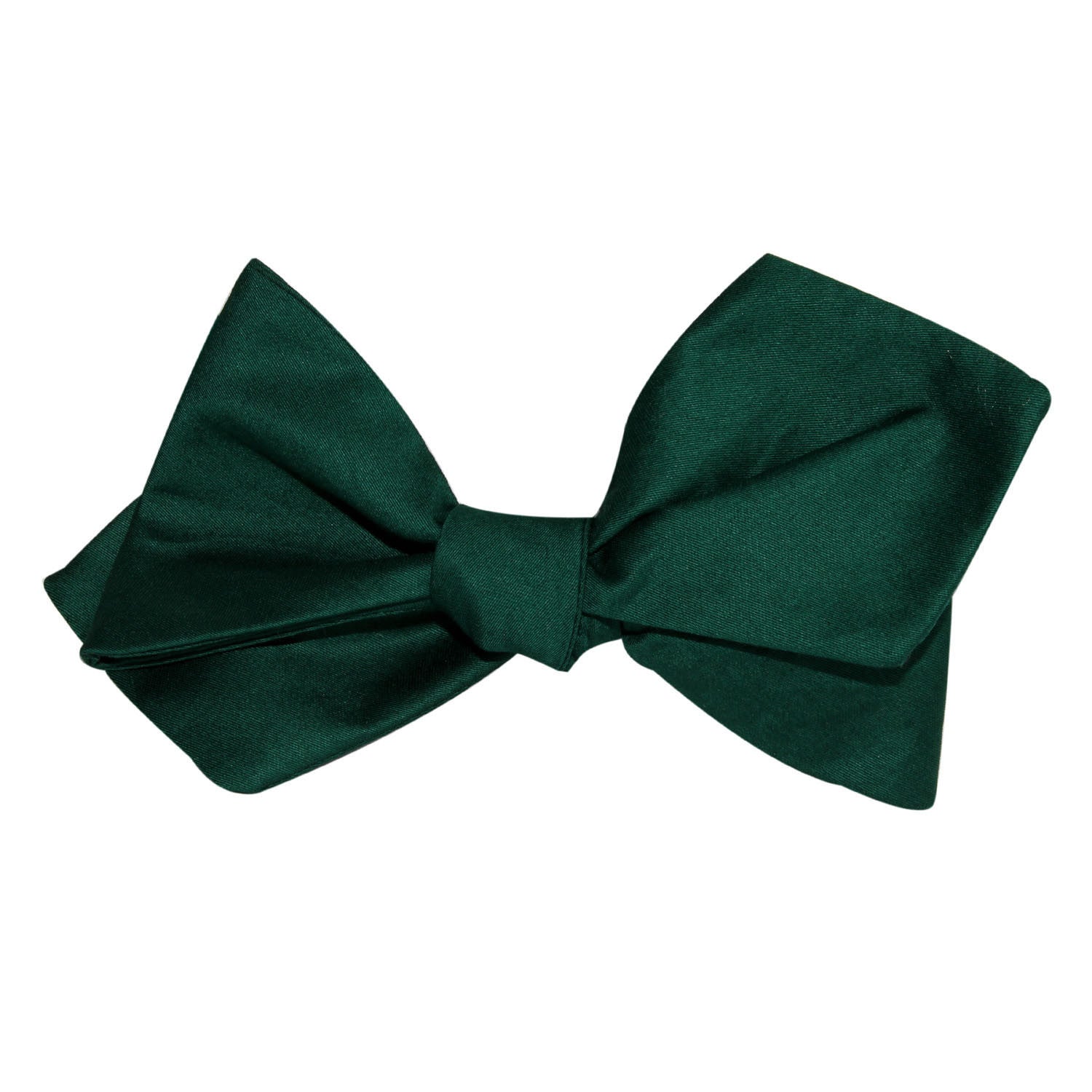 Emerald Green Cotton Self Tie Diamond Tip Bow Tie 2