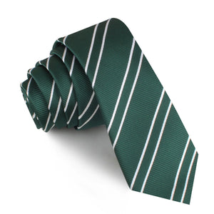 Emerald Green Double Stripe Skinny Tie