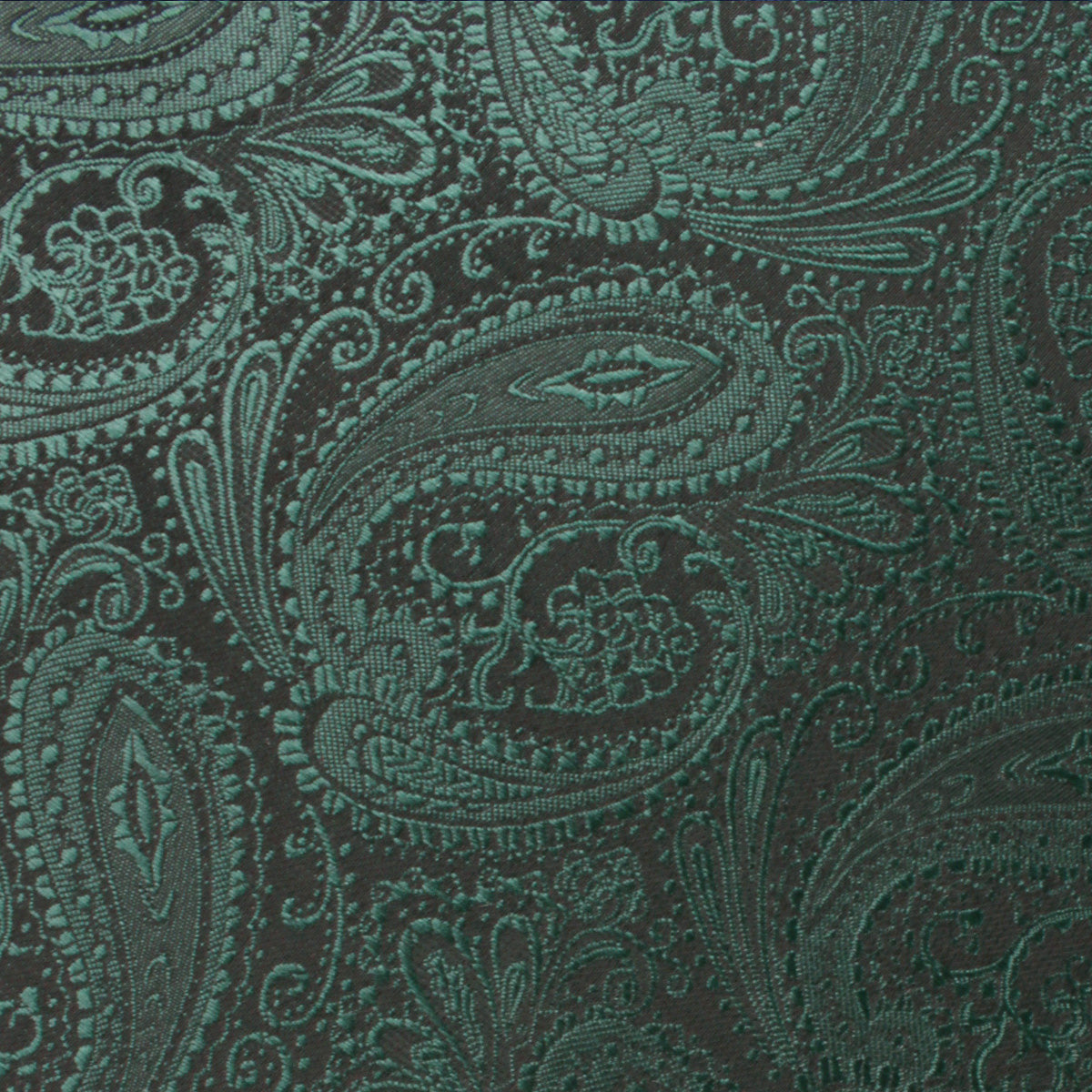 Emerald Green Paisley Pocket Square Fabric