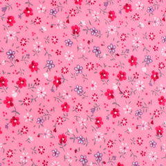 Flamenco Pink Floral Self Bow Tie Fabric