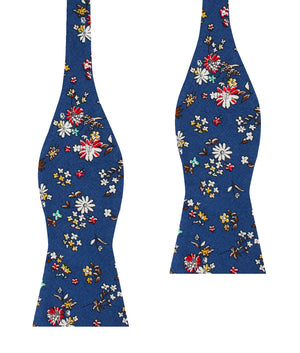 Floraison Carnivale Blue Floral Self Bow Tie