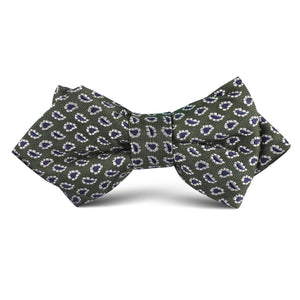 Forest Green Paisley Kids Diamond Bow Tie
