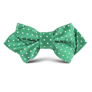 Green Mini Polkadot Kids Diamond Bow Tie