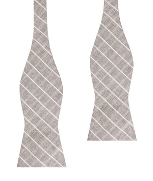 Grey Edinburgh Pinstripe Self Bow Tie