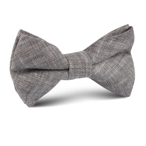 Grey Linen Chambray Kids Bow Tie