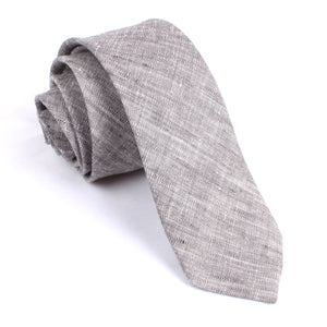 Grey Linen Chambray Skinny Tie