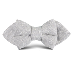 Grey Worm Slub Linen Kids Diamond Bow Tie
