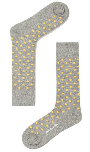 Grey Yellow Polka Dot Socks
