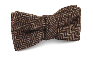 Herringbone Chestnut Wool Bow Tie