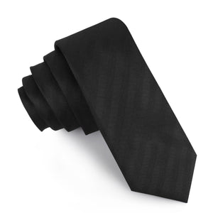 Hitchcock Midnight Black Striped Skinny Tie