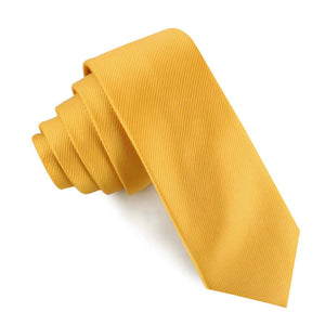 Honey Gold Yellow Twill Skinny Tie