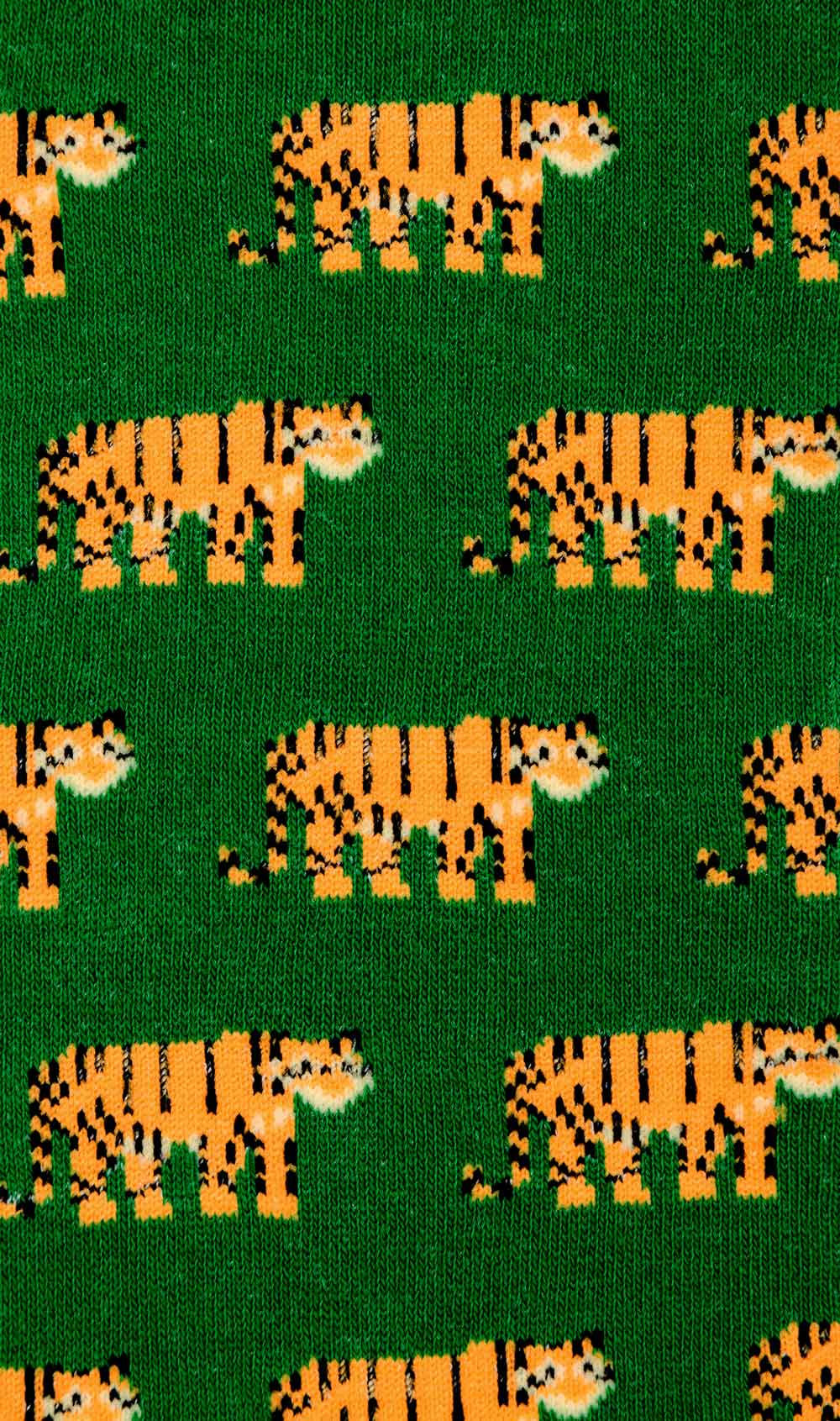 Hunting Tiger Green Socks Fabric