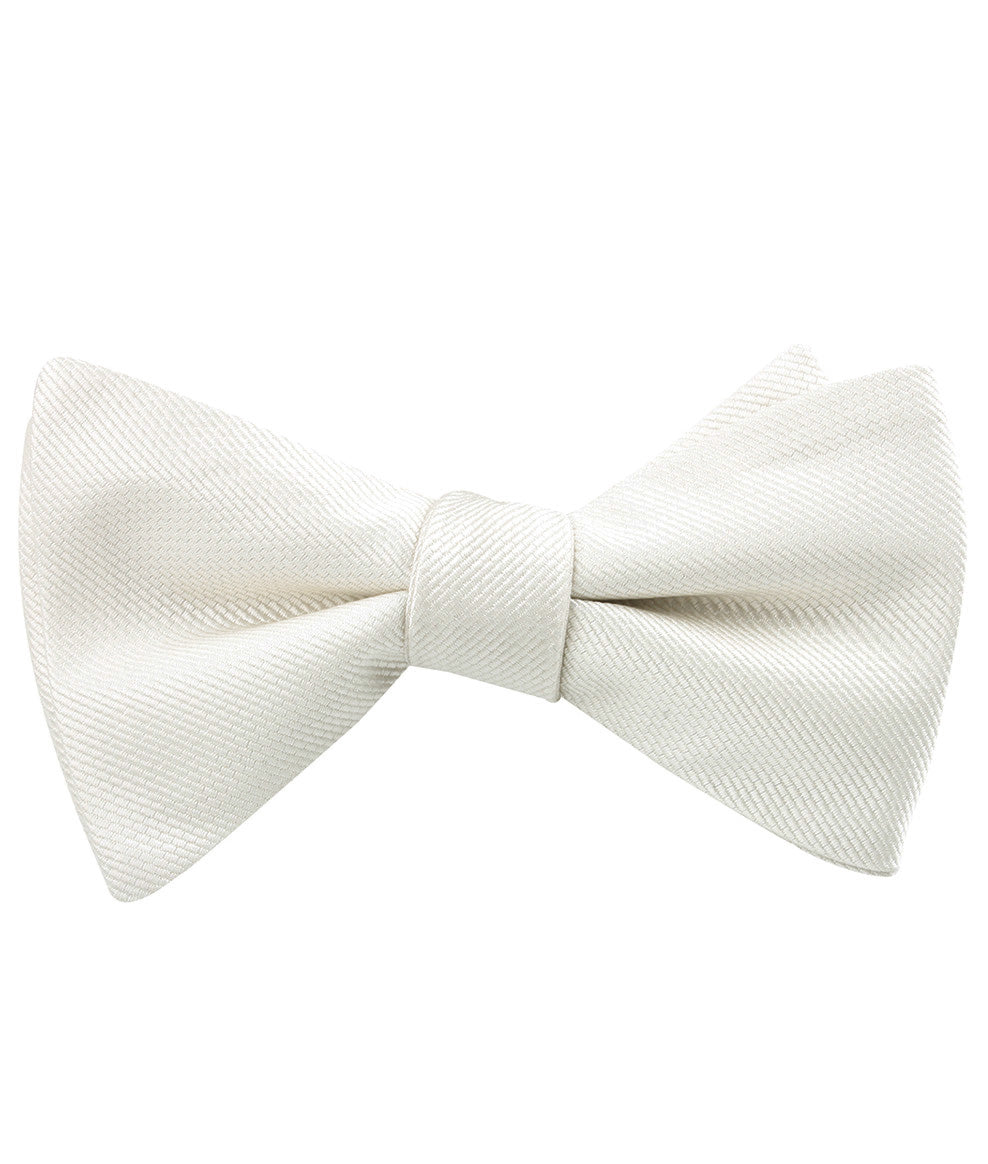 Ivory Weave Self Tied Bow Tie