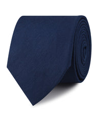 Jeune Fille Endormie Navy Linen Necktie