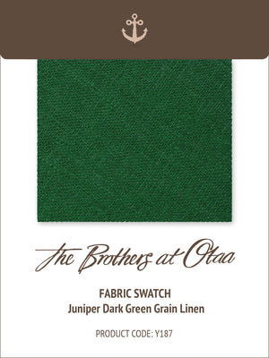Fabric Swatch (Y187) - Juniper Dark Green Grain Linen