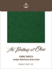Juniper Dark Green Grain Linen Y187 Fabric Swatch